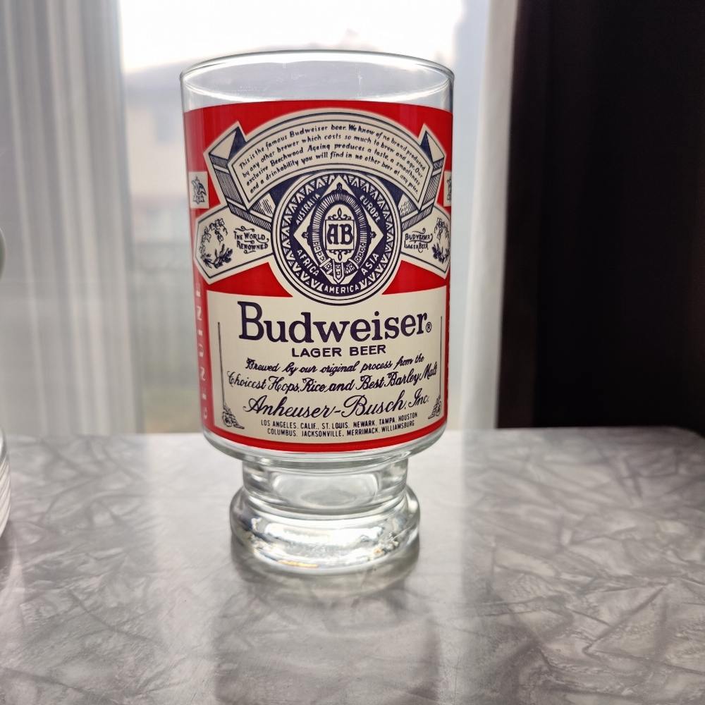 Giant Vintage Budweiser Beer Glass c.1980s